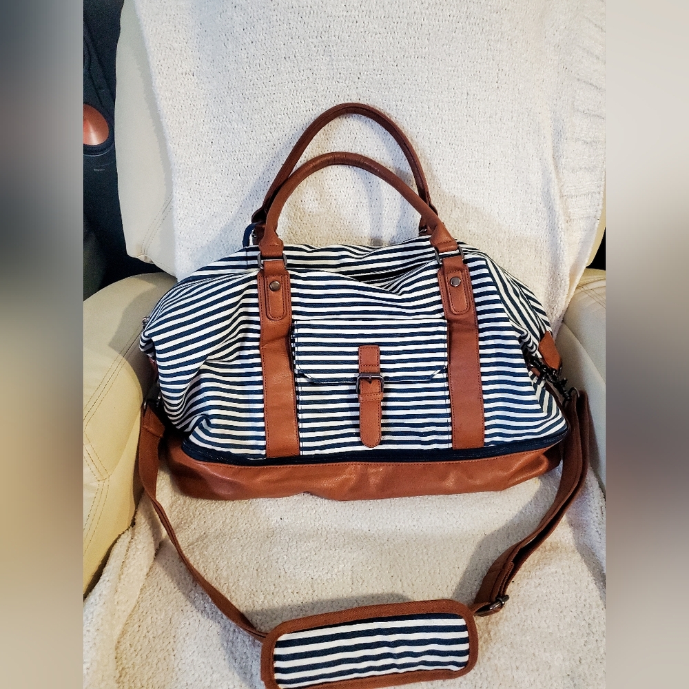 Blue Striped Travel Bag